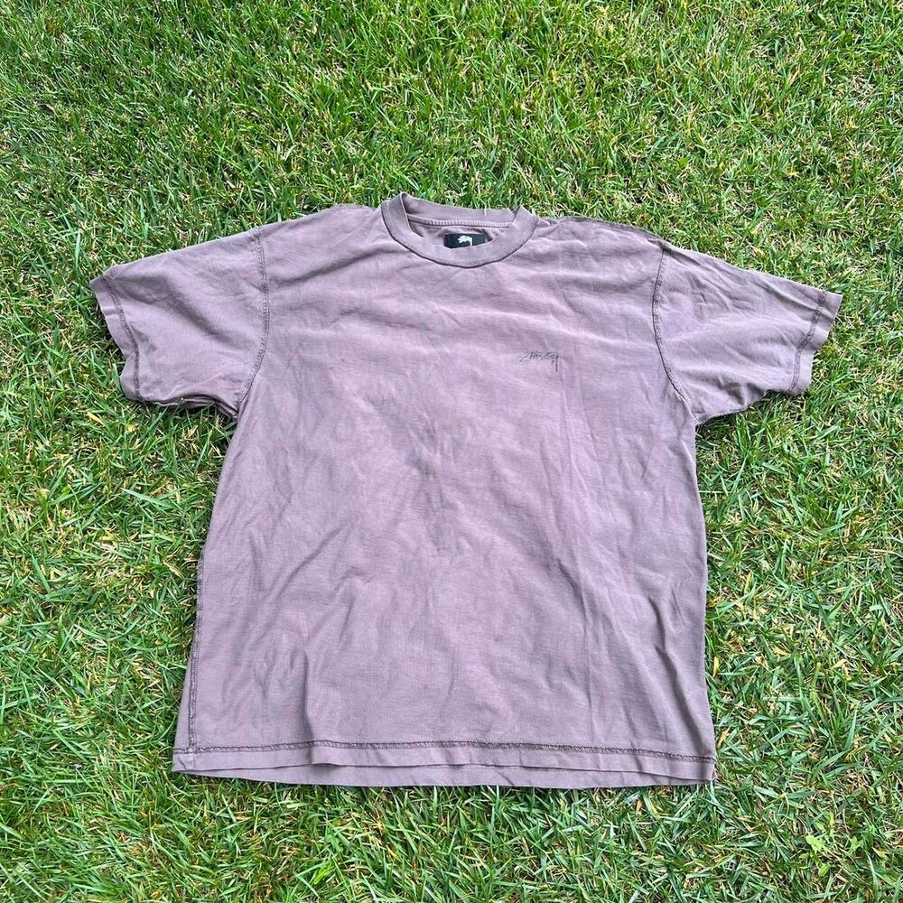 Stüssy y2k Brown Print reverse tee Mens size Large y2k